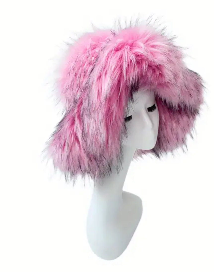Cotton Candy Furry Hat