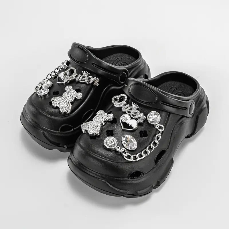 Candy glitz black clogs