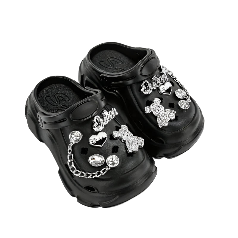 Candy glitz black clogs