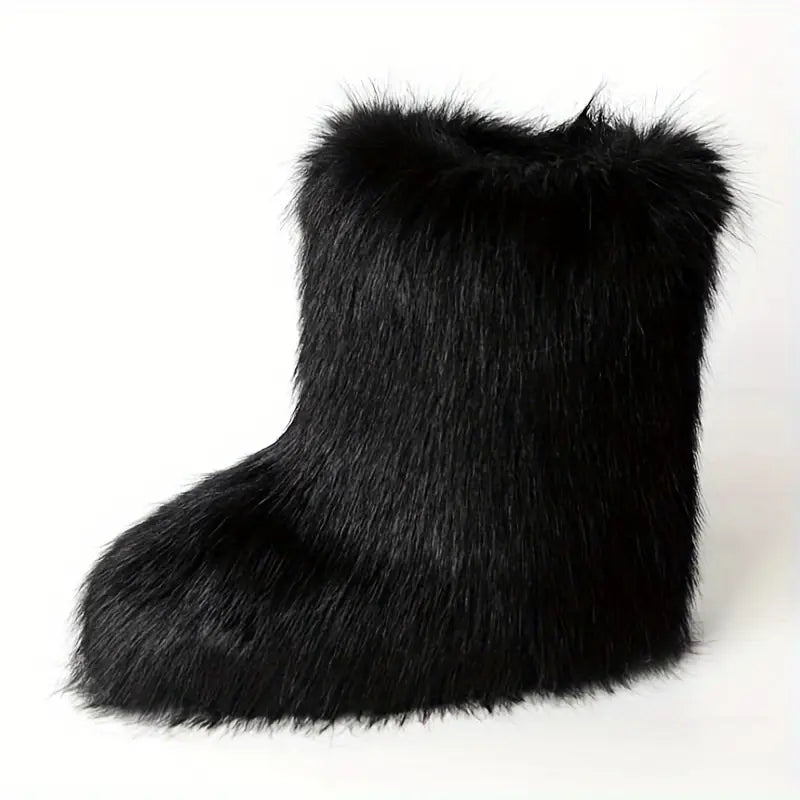 Black Coco Furry Bootie