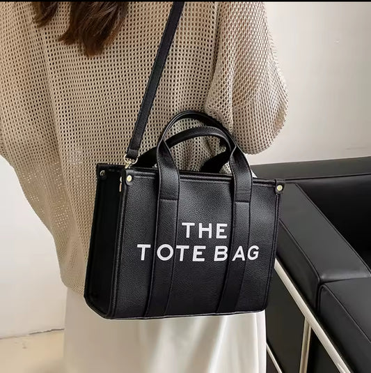 Black leather Tote Bag